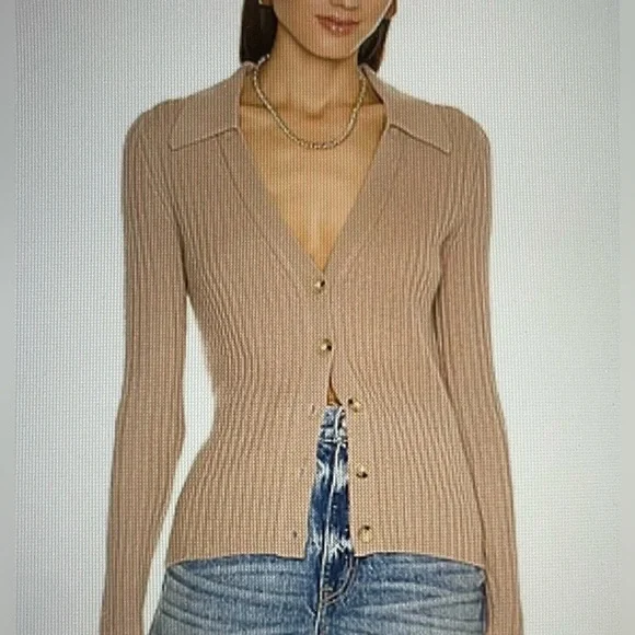 NWT Veronica Beard Grey Melange 100% Cashmere Cardigan Sweater - Size Small